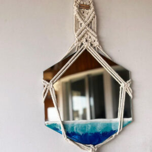 Hexagon Mirror with Macrame