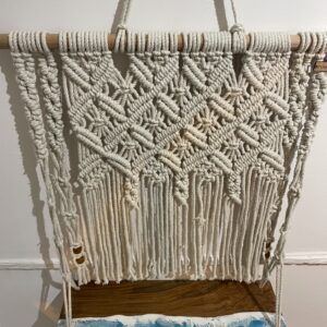 Wooden shelf with Macrame